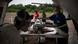 Boto morto é inspecionado por cientistas em Tefé, no Amazonas