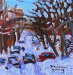 802 Montreal Under Snow, 6x6, Oil - Posted on Wednesday, November 12, 2014 by Darlene Young