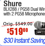 Shure BLX288 PG58