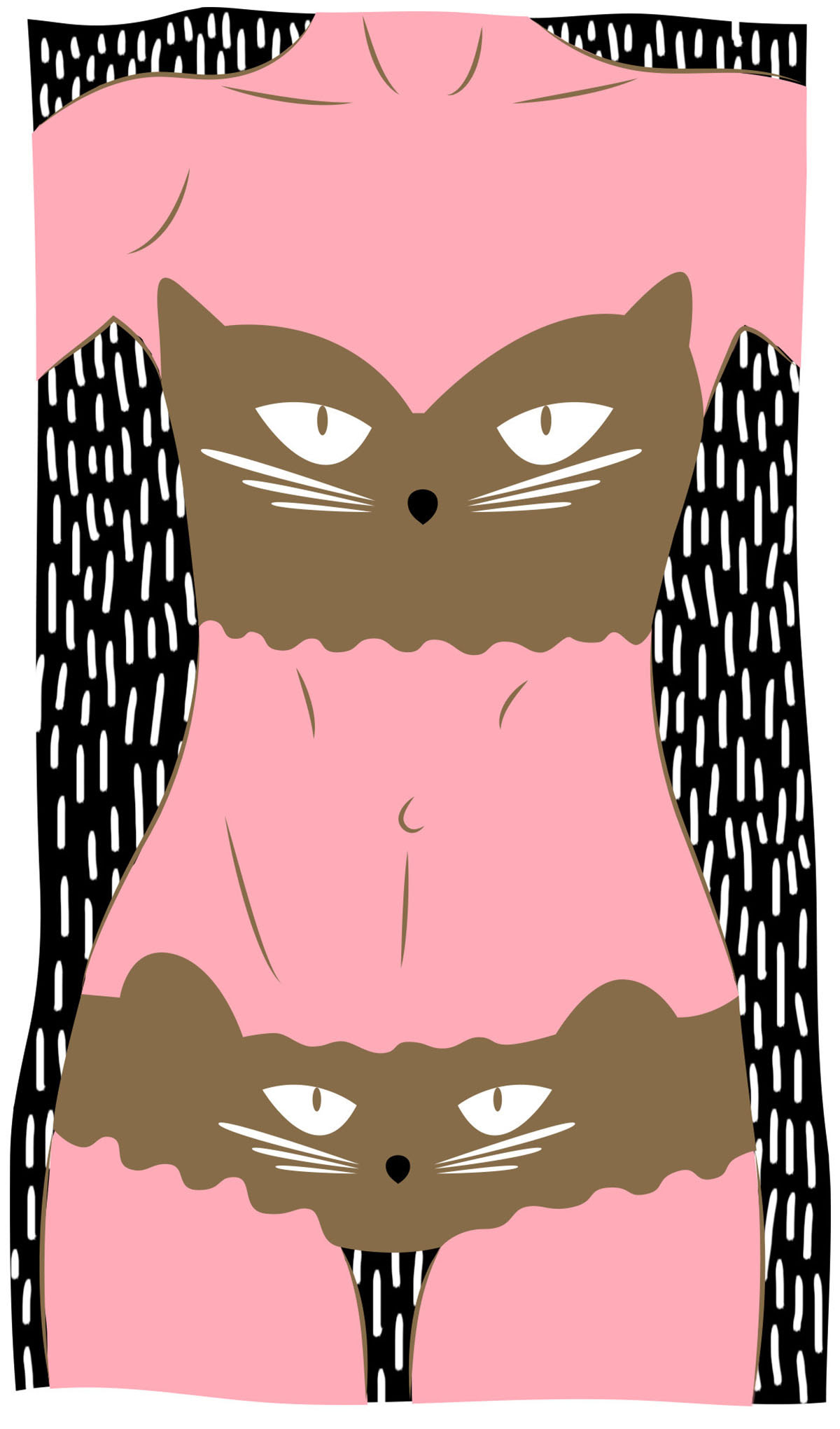 woman in cat bikini