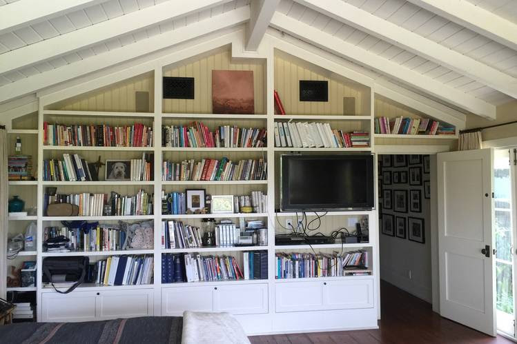 Part of the problem was the walls of books in most rooms. Part of the problem was the walls of books in most rooms.