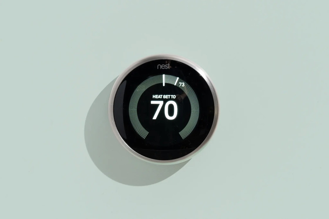 The Google Nest Learning Thermostat.