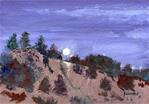 ORIGINAL LANDSCAPE PAINTING OF SUPER MOON - Posted on Sunday, January 25, 2015 by Sue Furrow