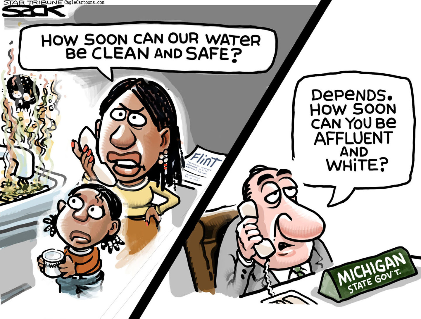 Republican mis management created lead contaminated water supplies.