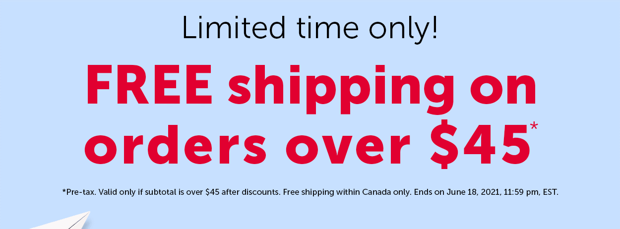 Free shipping on orders over $45!
