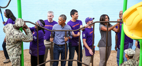 September 11 Day of Service KaBoom! President with AmeriCorps members