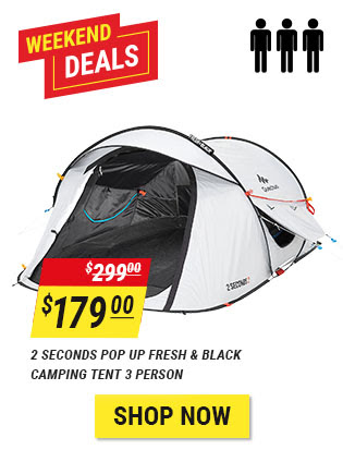 2 Seconds Pop Up Fresh & Black Camping Tent 3 Person