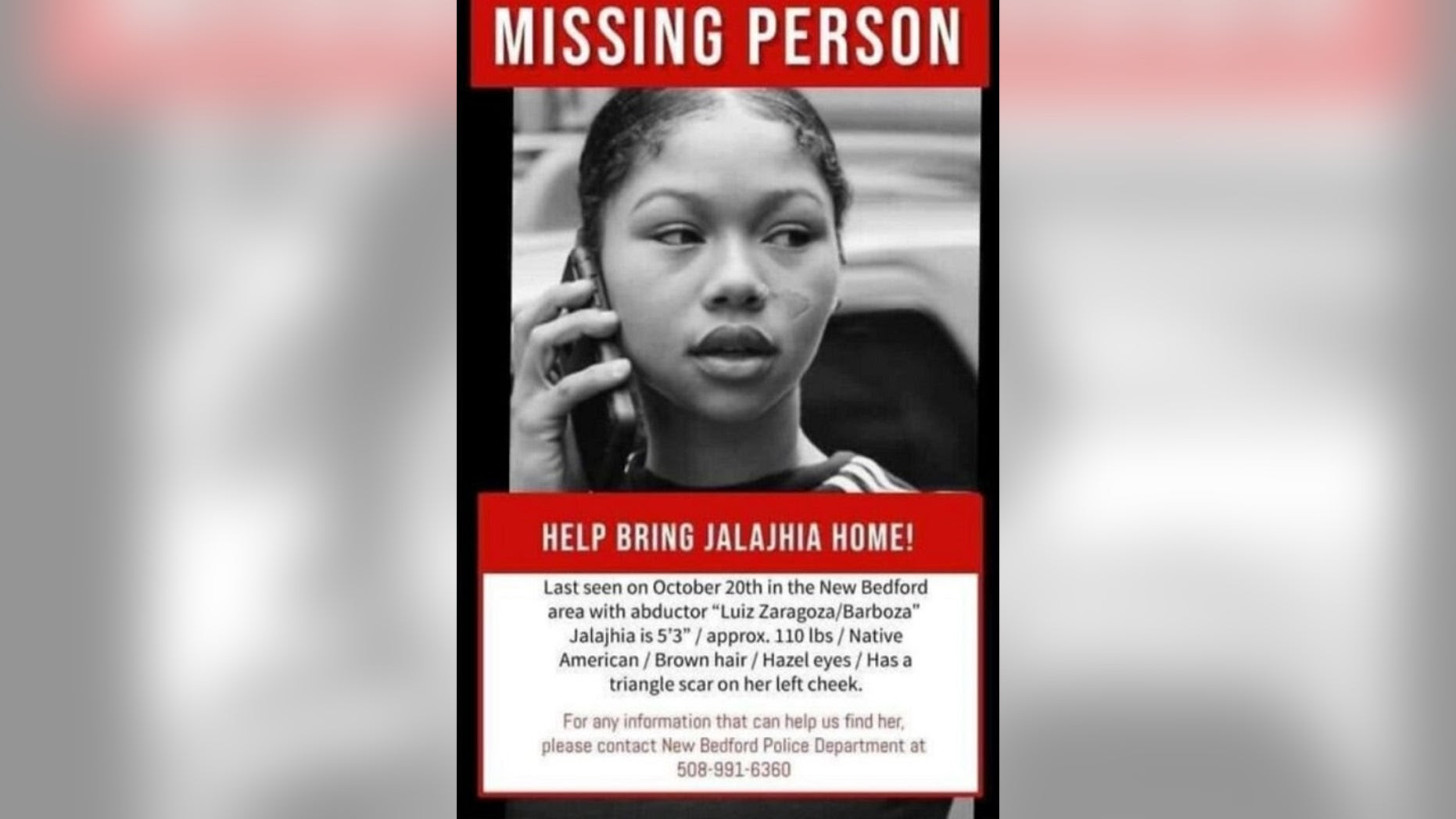 Jalajhia Finklea's missing person flyer