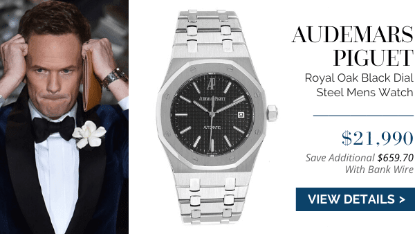 AP Royal Oak Black Dial Steel Watch