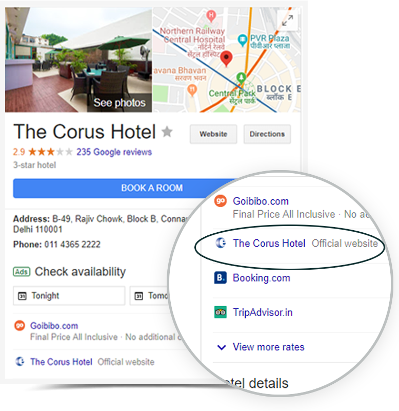 Get direct hotel bookings from Google