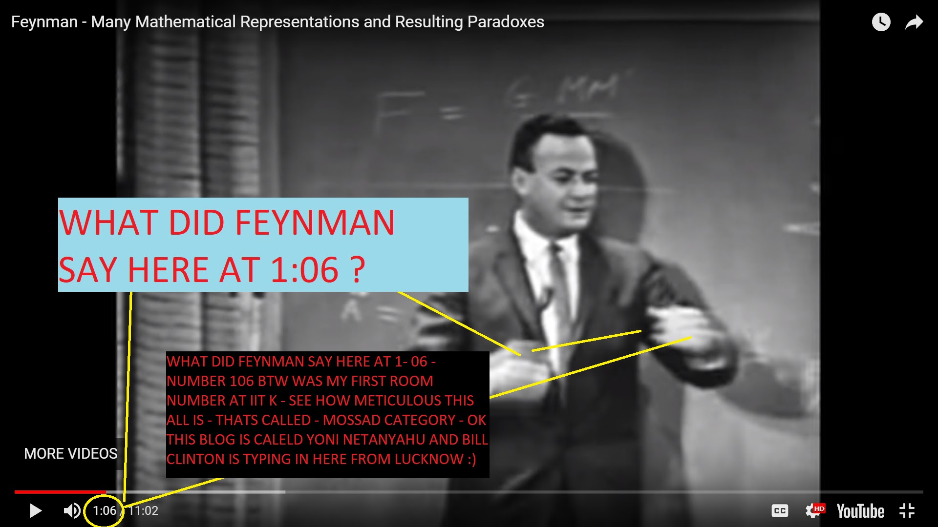 WHAT DID FEYNMAN SAY ON NUMBERS IN HERE AT 106