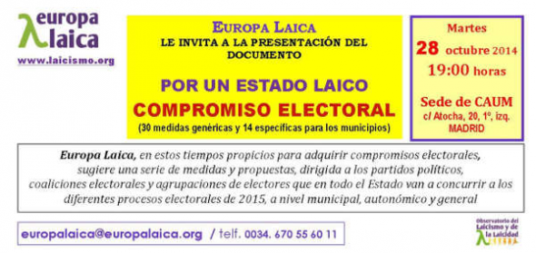 Presentación Compromiso electoral por un Estado laico 2015