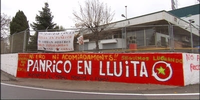 Pancarta de protesta dels treballadors de Panrico. 