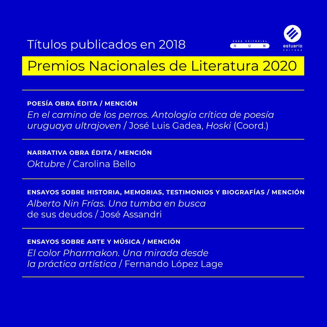 Editorial Hum | Premios Nacioanles de Literatura 2020