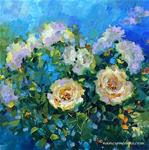 Finding the Perfect Man on Valentine's Day - Cloudless Sky White Roses - Flower Painting Workshops a - Posted on Saturday, February 7, 2015 by Nancy Medina