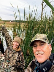 Jim Wipperfurth, a hunting mentor, poses for a selfie with his mentee. 