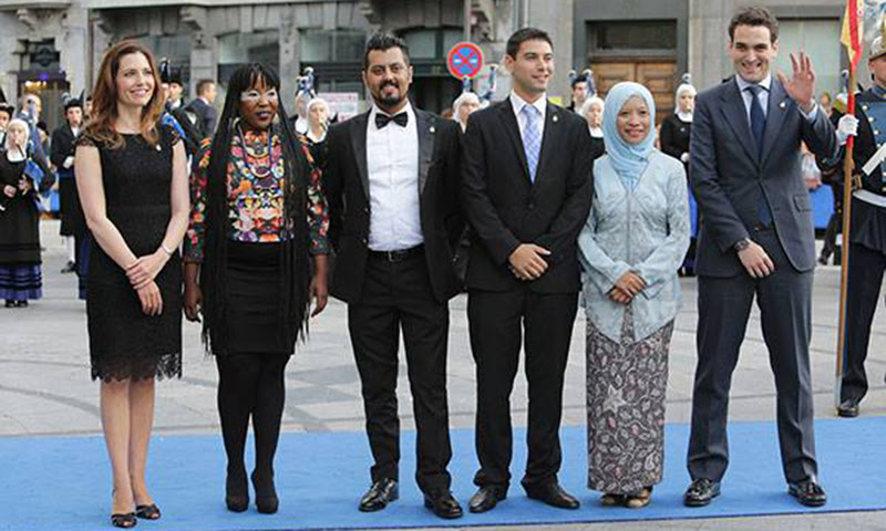   Shehzad Hameed Ahmad (third from right) poses for a group photo during the Prince of Asturias Award ceremony in Oviedo, Spain. — Courtesy photo/Shehzad Hameed Ahmad