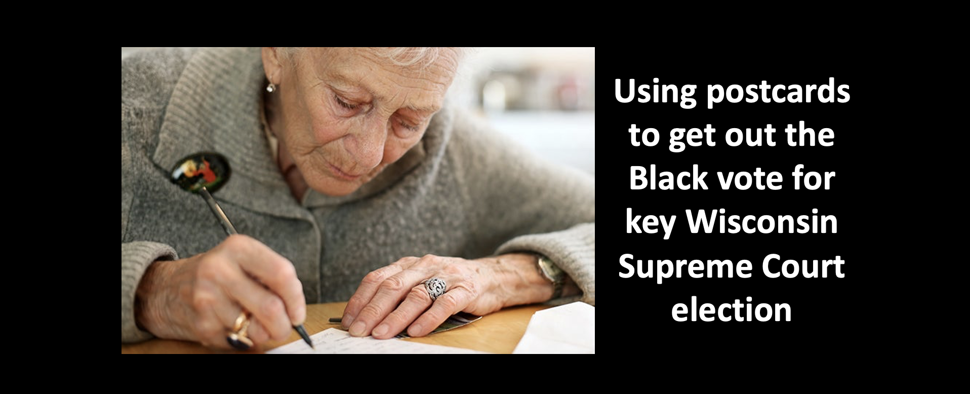 Use volunteer written postcards to get out the Black vote