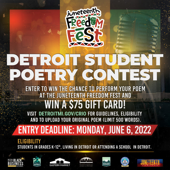 Juneteenth 2022 poetry contest graphic