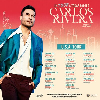 Carlos Rivera USA 2023 Tour "Un Tour A Todas Partes"