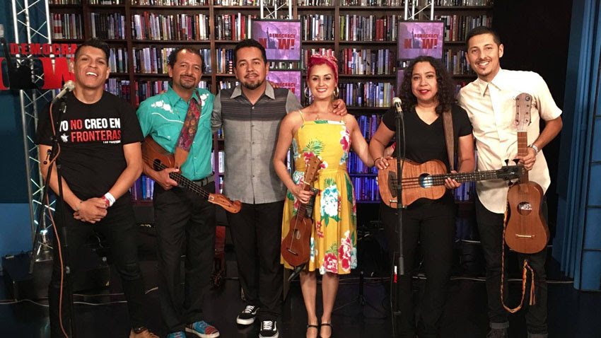Las Cafeteras, a Los Angeles-based Chicano band, also joined us in studio for an interview and performance.