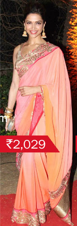 Indian Designer Bridal Bollywood Actress Deepika in Embroidery Saree