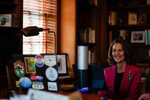 First Lady of Virginia, Pamela Northam, announces Amazon's $3.9 million donation to nonprofit CodeVA to help expand computer science education to underserved communities throughout the state during a virtual visit to computer science students from CodeRVA Regional High School. (Photo: Business Wire)