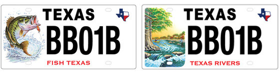 Largemouth bass  and rivers license plates