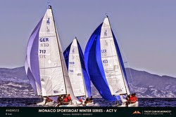 J/70s sailing under spinnaker off Monaco