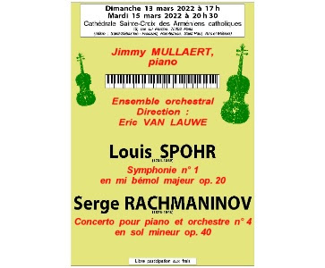 Concert symphonique de l'Ensemble orchestral Eric Van Lauwe, avec Jimmy Mullaert, piano