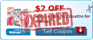 $2.00 off any one (1) Schick Quattro for Women