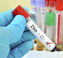 Blood vial labeled Zika
