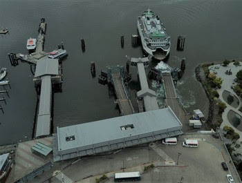 Photo of ferry docked at Bremerton terminal