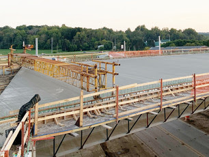 Poured I-69 bridge deck over Ohio Street