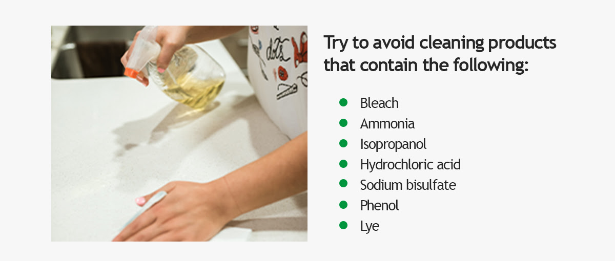 Try to avoid cleaning products that contain the following: 