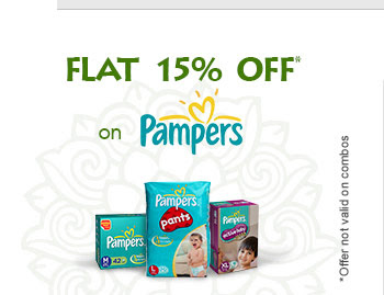 Flat 15% Off* on Pampers
