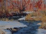 January Along the St. Vrain, 6x8, $75, oil on linen, sean conrad, miniature, signed landscape - Posted on Wednesday, January 14, 2015 by Sean Conrad