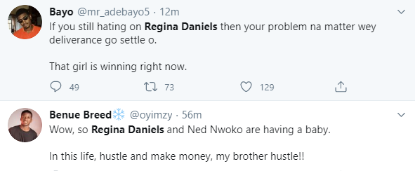 Nigerians react to news of Regina Daniels expecting her first child with husband, Ned Nwoko