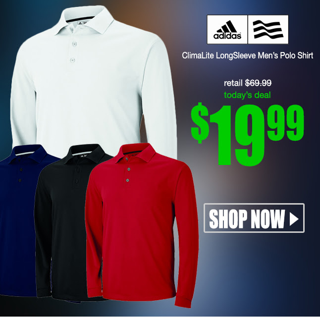 Adidas ClimaLite Longsleeve Men's Polo $19.99! On sale today