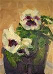 White Pansies,still life, oil on canvas,7x5,price$200 - Posted on Tuesday, January 6, 2015 by Joy Olney