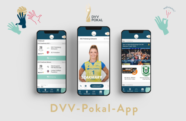 Alle Informationen zum DVV-Pokalfinale 2021 auf einen Blick in der DVV-Pokal-App. (Grafik: VBL)