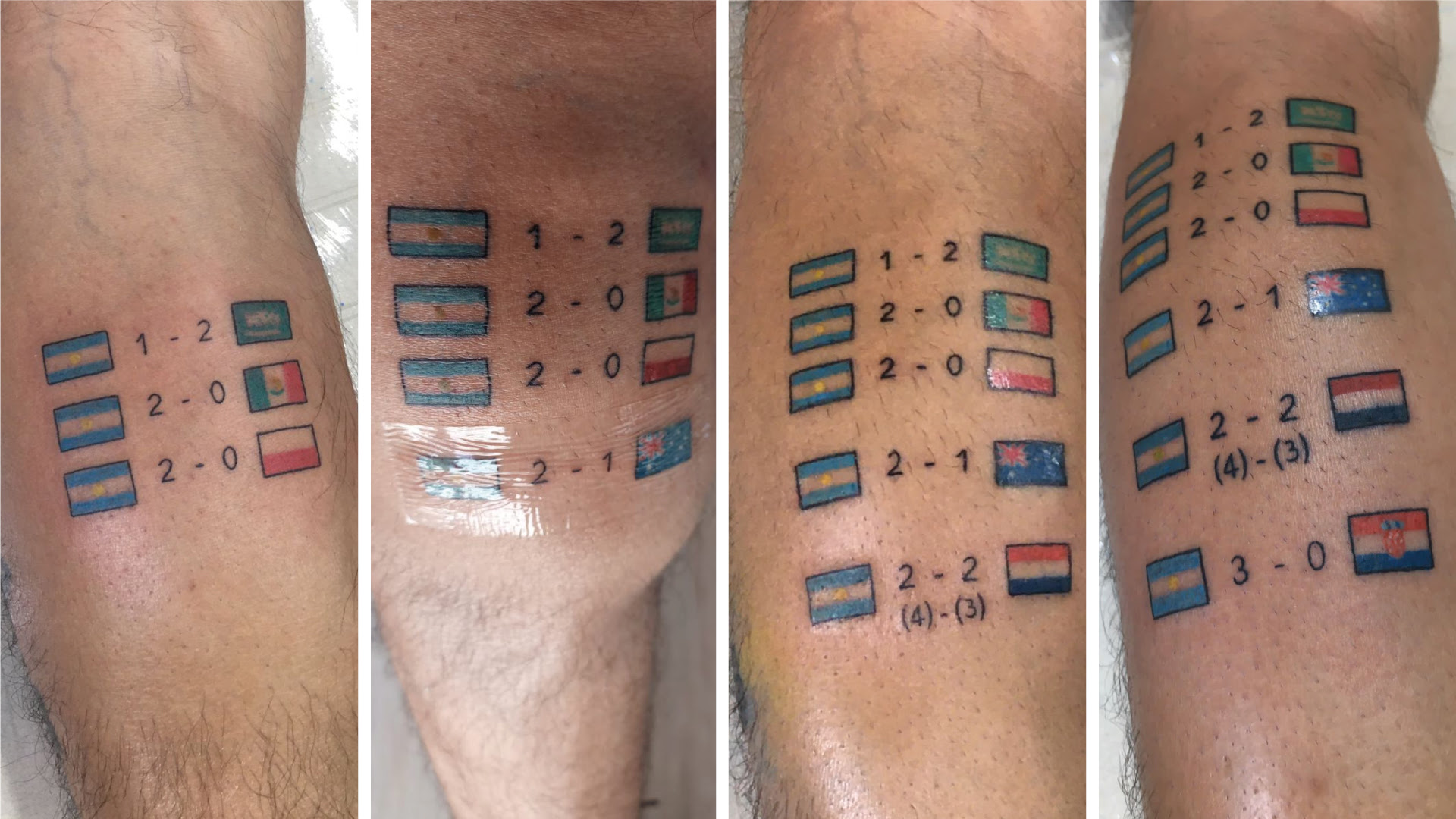 Desde que Argentina pasó a octavos fue mostrando los avances del tatuaje (TikTok leandrocordasco)