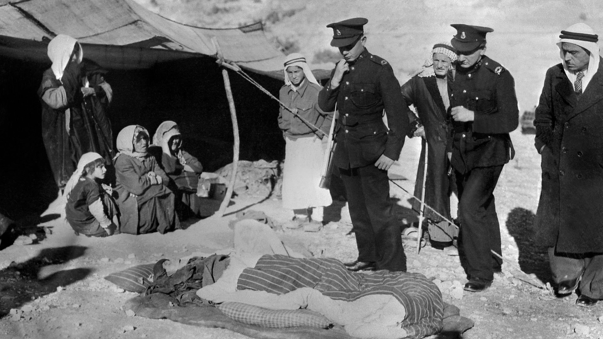 British officers inspect Haganah attack