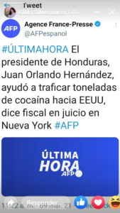 Complicidad de Juan Orlando Hernández en el tráfico de drogas