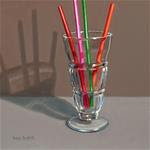 Malt Glass with Colored Straws - Posted on Saturday, January 24, 2015 by Nance Danforth