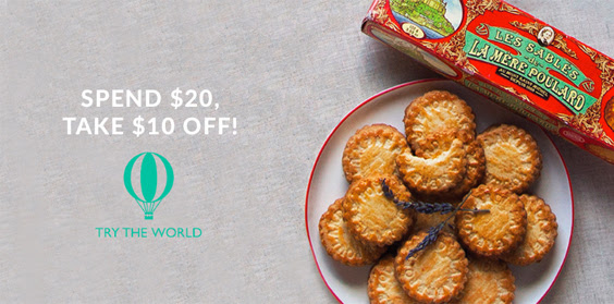 Try the World: Save $10 when you spend $10