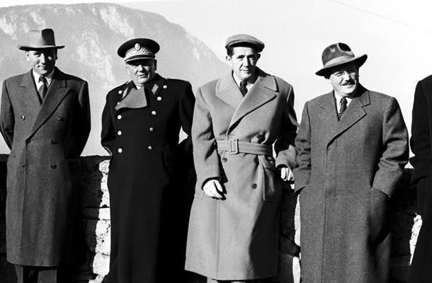 Aleksandar Ranković, Josip Broz Tito, Milovan Đilas in Edvard Kardelj leta 1953. 