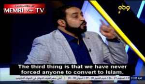 Muslim cleric: “We never fought peoples. Whoever says that we conquered in order to collect the jizya tax is lying.”