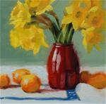 No. 596 Daffodils with Red Vase - Posted on Thursday, April 9, 2015 by Susan McManamen