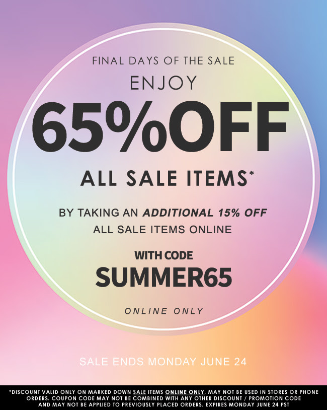Sale's on SALE 65% Off with code SUMMER65
